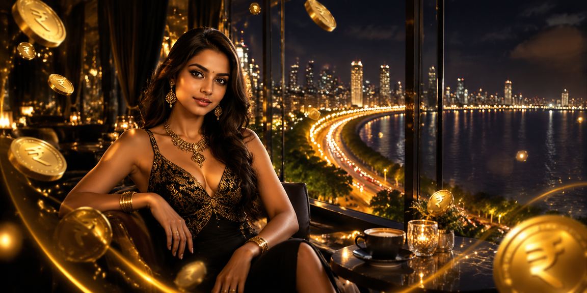 Mumbai Marine Drive with rupee symbols representing betting insights