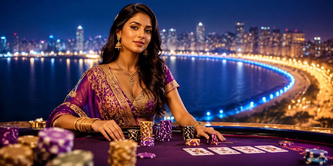 Mumbai Marine Drive with poker game illustration symbolizing gaming balance